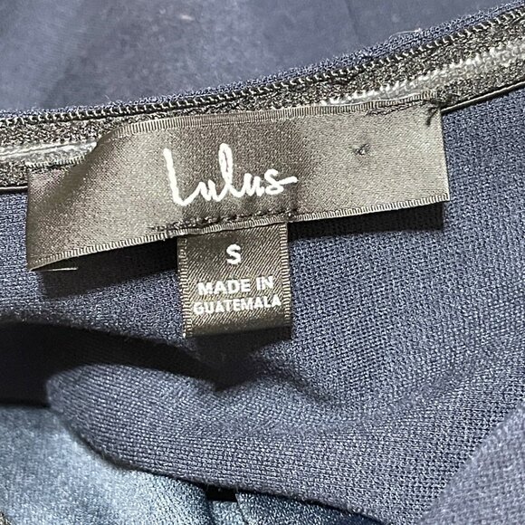Lulus OTS How Much I Care Dress Midnight Blue Size S Small Stretch Midi - Picture 3 of 6